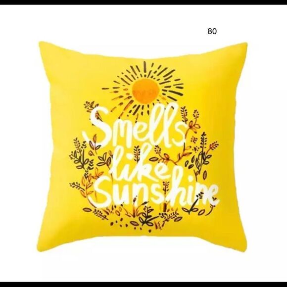 Set of 2 Bright Yellow Summer Pillow Covers - Picture 2 of 8